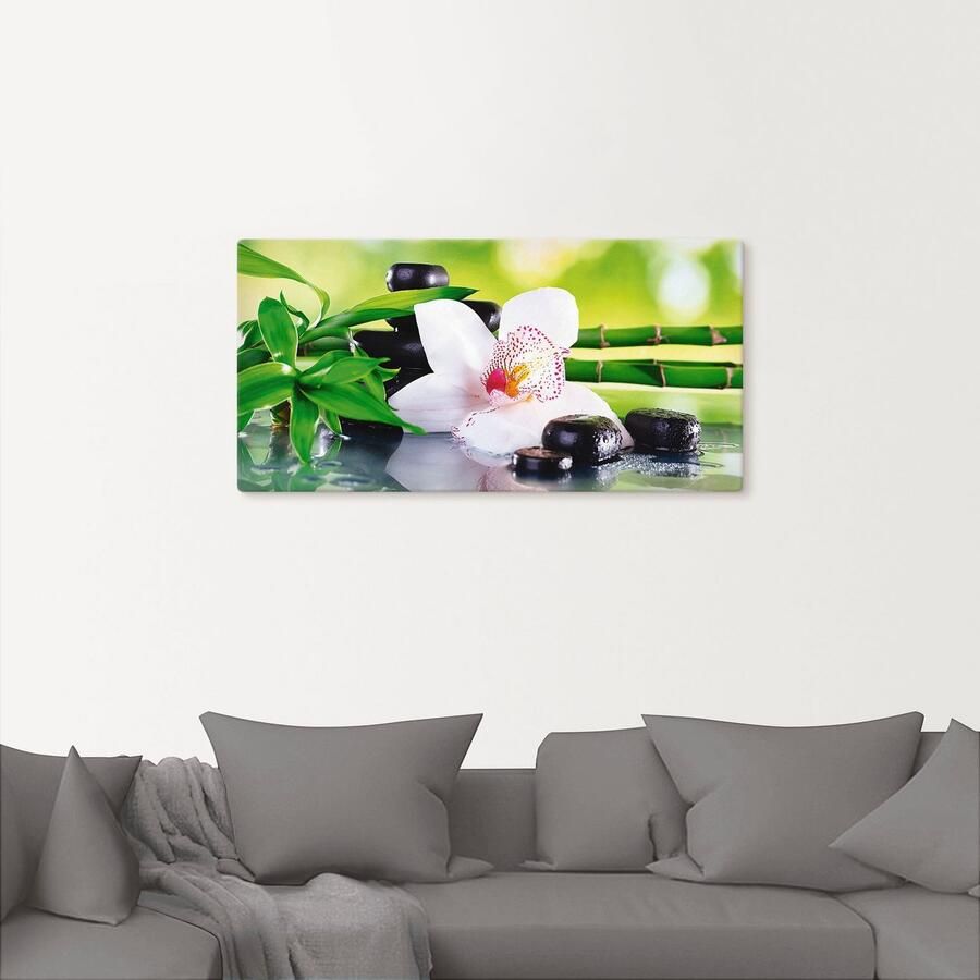 Artland Artprint Spa stenen bamboe takjes orchidee als artprint van aluminium artprint voor buiten artprint op linnen poster muursticker - Foto 2