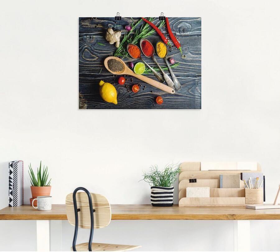 Artland Artprint Specerijen op metalen lepels als artprint van aluminium artprint voor buiten artprint op linnen poster muursticker - Foto 4