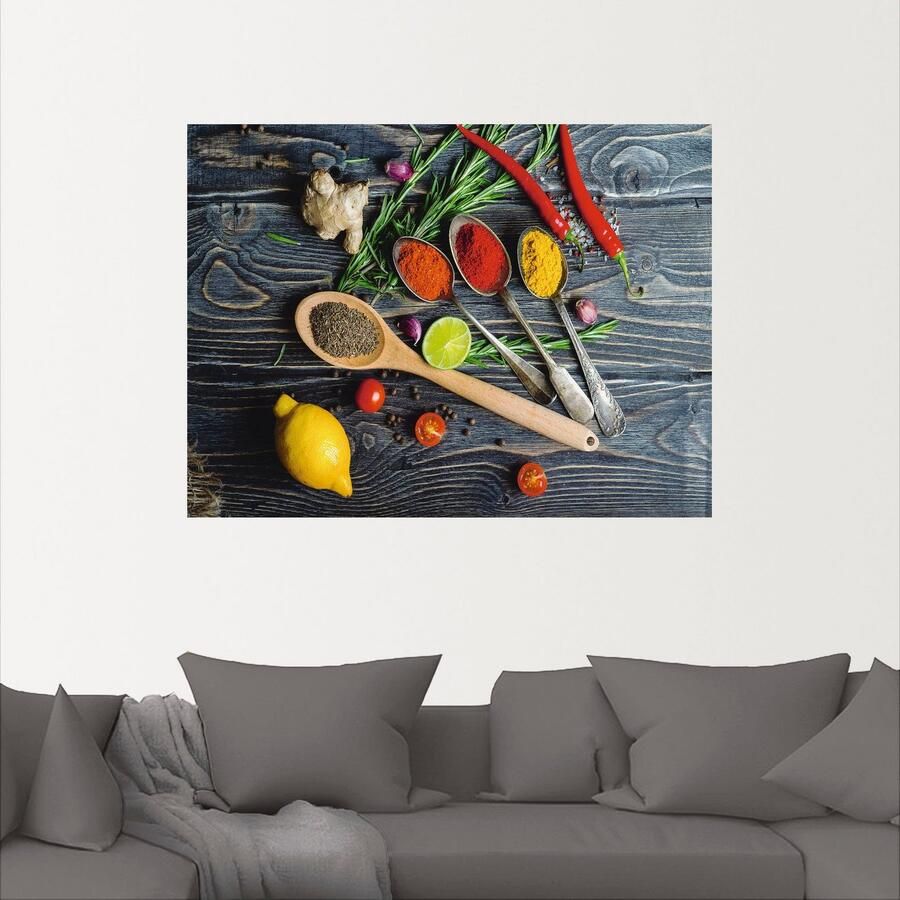 Artland Artprint Specerijen op metalen lepels als artprint van aluminium artprint voor buiten artprint op linnen poster muursticker - Foto 2