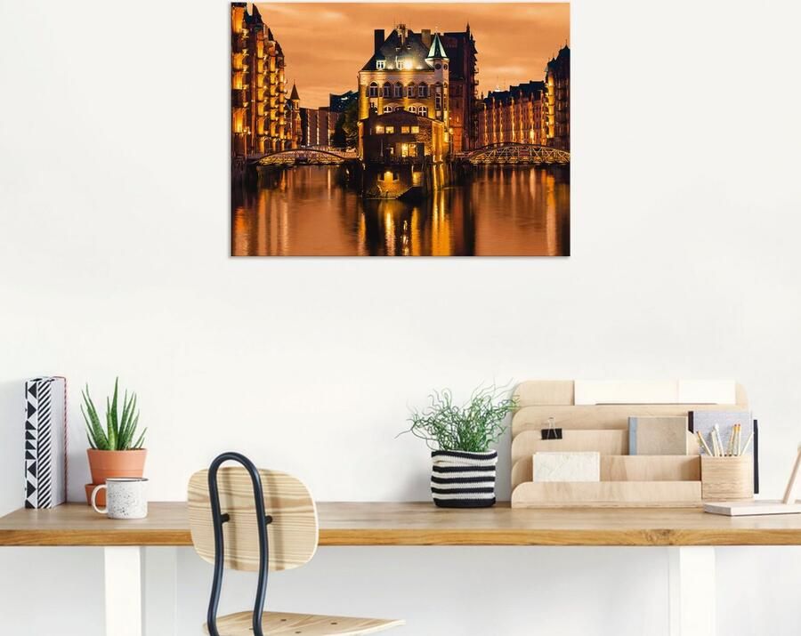 Artland Artprint Speicherstadt in Hamburg als artprint van aluminium artprint voor buiten artprint op linnen in verschillende maten - Foto 6