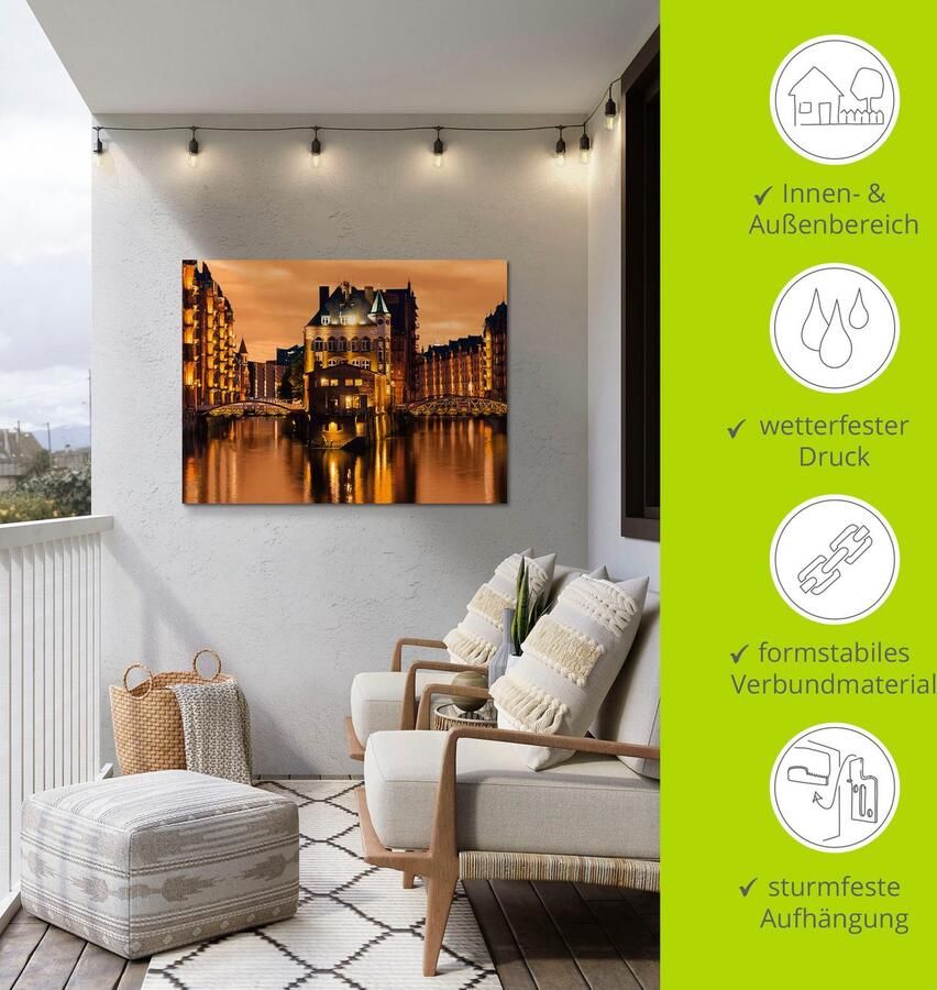 Artland Artprint Speicherstadt in Hamburg als artprint van aluminium artprint voor buiten artprint op linnen in verschillende maten - Foto 4