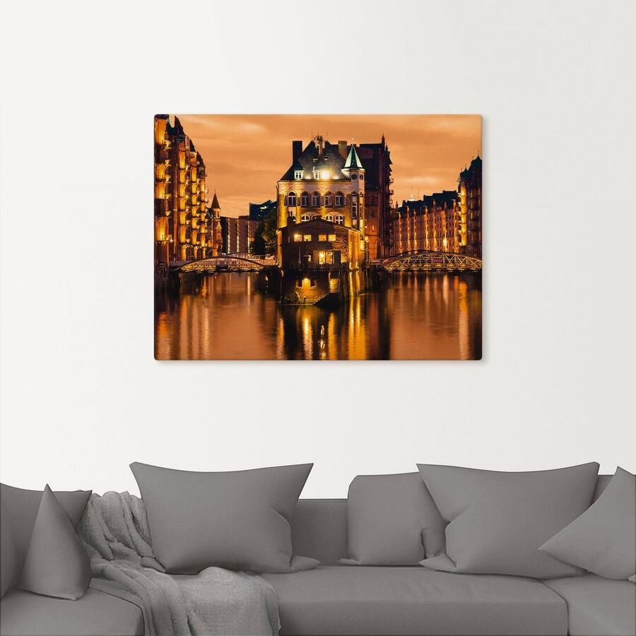Artland Artprint Speicherstadt in Hamburg als artprint van aluminium artprint voor buiten artprint op linnen in verschillende maten - Foto 2