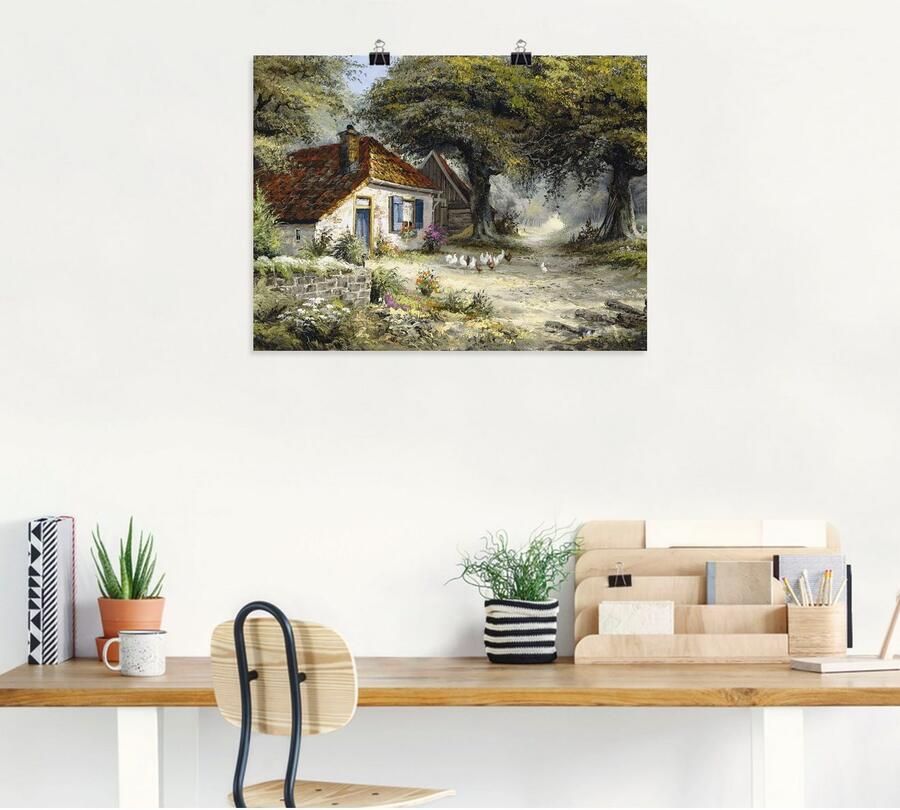 Artland Artprint Sprookjesachtige vakantiehuis als artprint op linnen poster in verschillende formaten maten - Foto 5