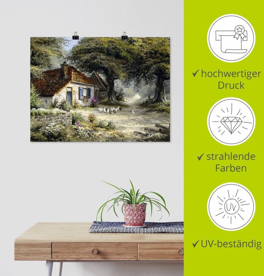 Artland Artprint Sprookjesachtige vakantiehuis als artprint op linnen poster in verschillende formaten maten - Foto 4
