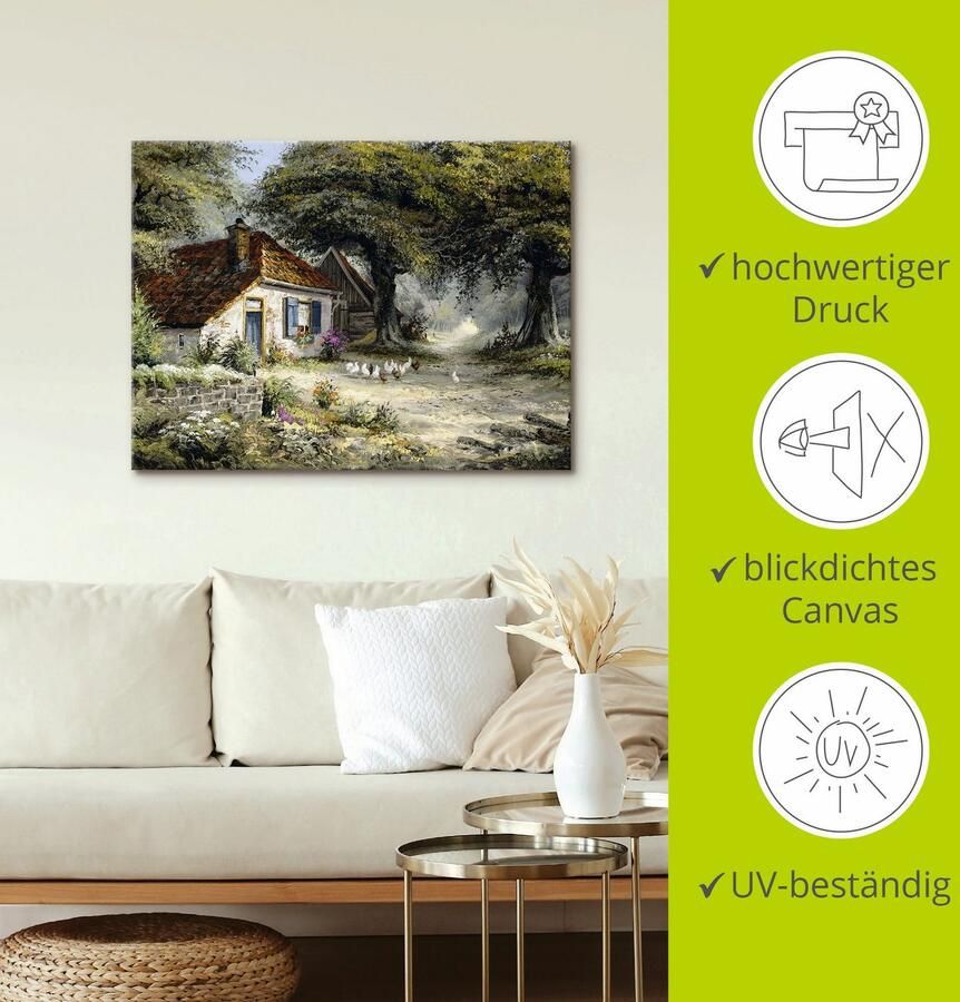 Artland Artprint Sprookjesachtige vakantiehuis als artprint op linnen poster in verschillende formaten maten - Foto 3