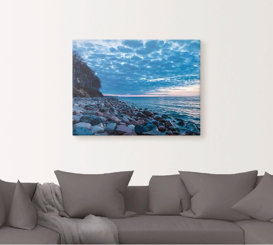 Artland Artprint Stenen aan de kust van de Oostzee als artprint op linnen muursticker in verschillende maten - Foto 4