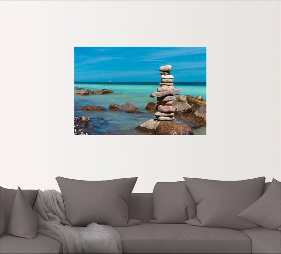 Artland Artprint Stenen aan de kust van de Oostzee als artprint van aluminium artprint voor buiten muursticker in diverse maten - Foto 4