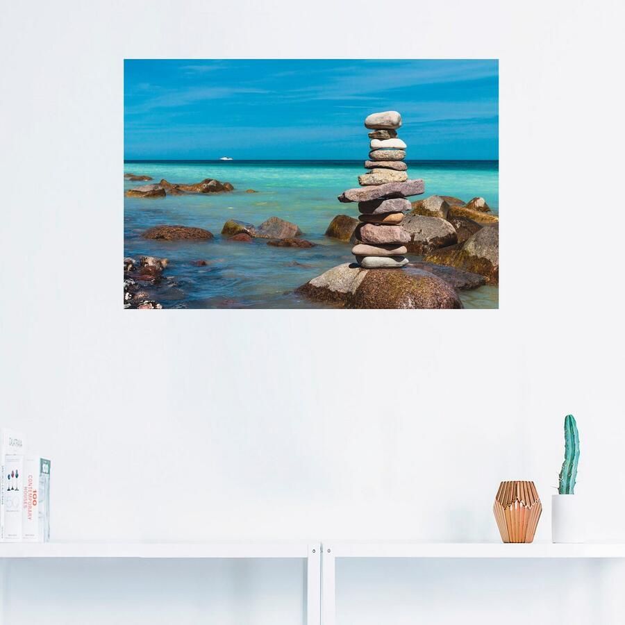 Artland Artprint Stenen aan de kust van de Oostzee als artprint van aluminium artprint voor buiten muursticker in diverse maten