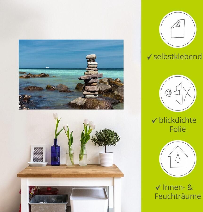 Artland Artprint Stenen aan de kust van de Oostzee als artprint van aluminium artprint voor buiten muursticker in diverse maten - Foto 3