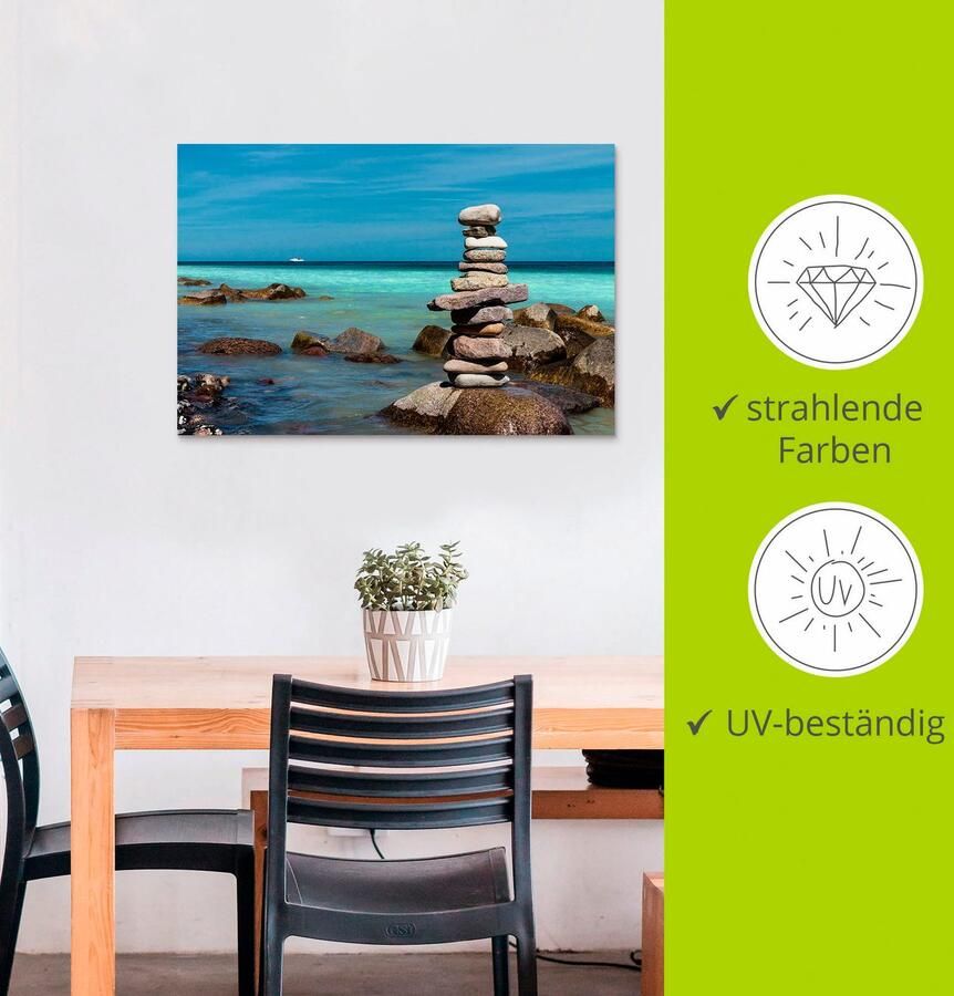 Artland Artprint Stenen aan de kust van de Oostzee als artprint van aluminium artprint voor buiten muursticker in diverse maten - Foto 3