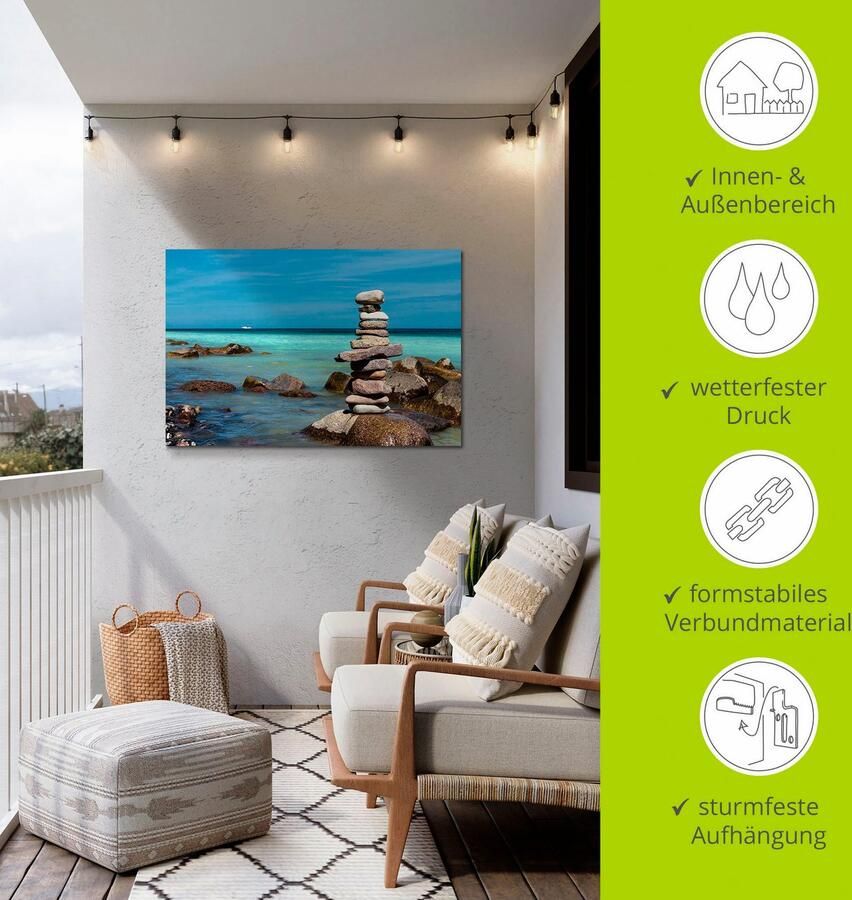 Artland Artprint Stenen aan de kust van de Oostzee als artprint van aluminium artprint voor buiten muursticker in diverse maten - Foto 4