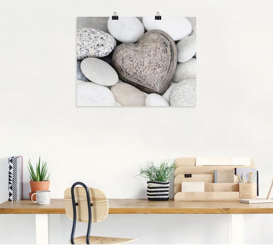 Artland Artprint Stenen hart als artprint op linnen poster muursticker in verschillende maten - Foto 3