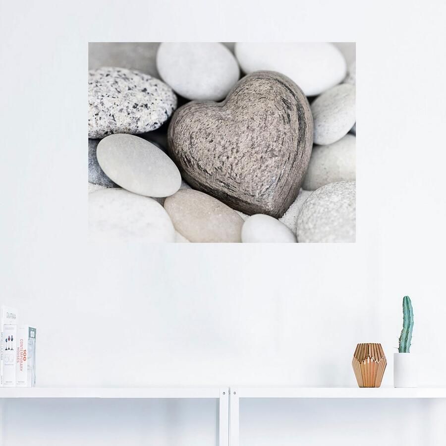Artland Artprint Stenen hart als artprint op linnen poster muursticker in verschillende maten