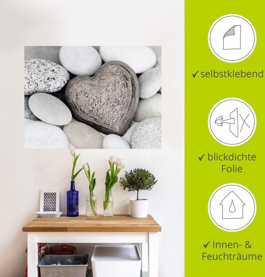 Artland Artprint Stenen hart als artprint op linnen poster muursticker in verschillende maten - Foto 3