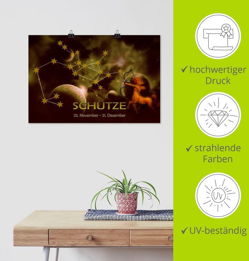 Artland Artprint Sterrenbeeld boogschutter als artprint van aluminium artprint voor buiten poster in diverse formaten - Foto 5