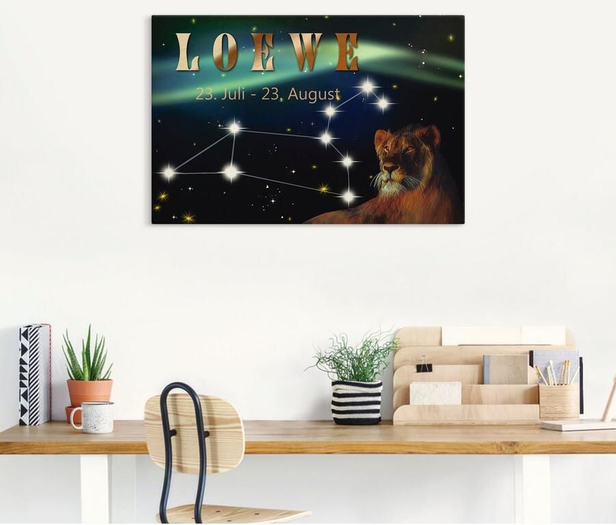 Artland Artprint Sterrenbeeld leeuw als artprint op linnen poster muursticker in verschillende maten - Foto 4