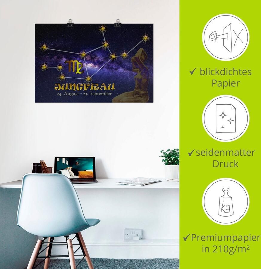 Artland Artprint Sterrenbeeld maagd als artprint van aluminium artprint voor buiten poster in diverse formaten - Foto 2