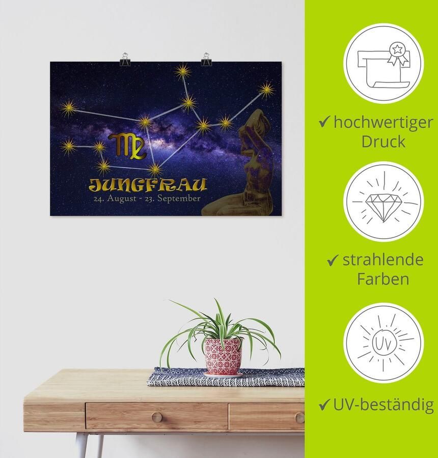 Artland Artprint Sterrenbeeld maagd als artprint van aluminium artprint voor buiten poster in diverse formaten - Foto 3