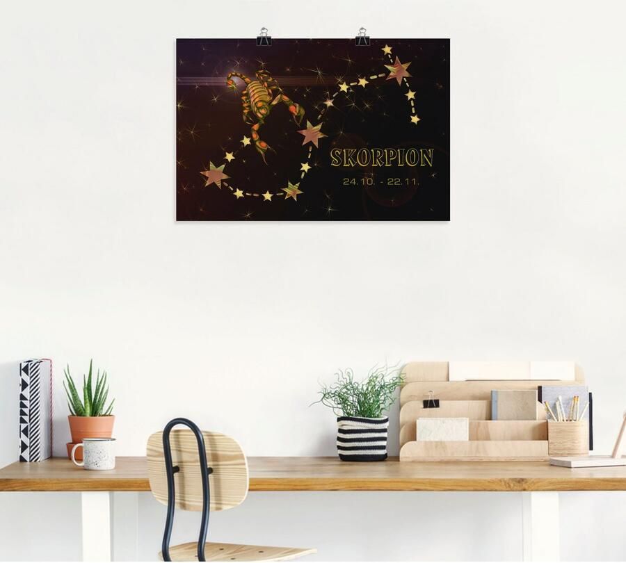 Artland Artprint Sterrenbeeld schorpioen als artprint op linnen poster in verschillende formaten maten - Foto 4