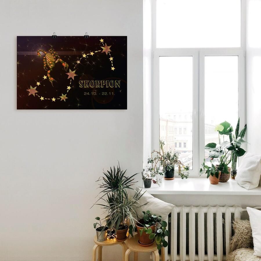Artland Artprint Sterrenbeeld schorpioen als artprint op linnen poster in verschillende formaten maten