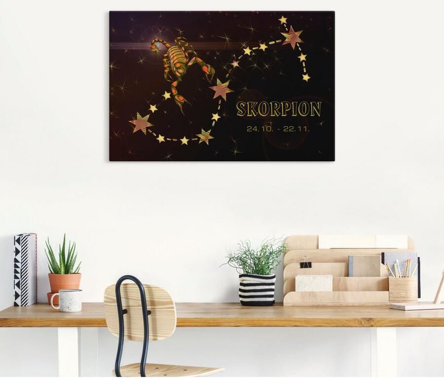 Artland Artprint Sterrenbeeld schorpioen als artprint op linnen poster in verschillende formaten maten - Foto 6