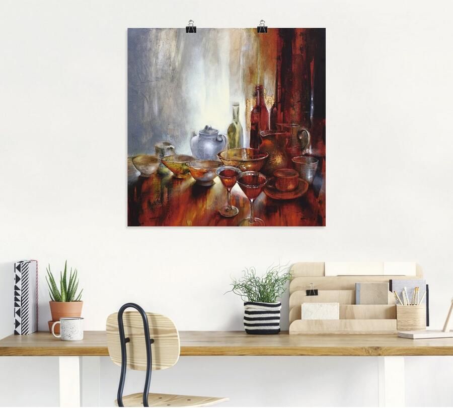 Artland Artprint Stilleven met grijze theepot als artprint van aluminium artprint op linnen muursticker of poster in verschillende maten - Foto 4