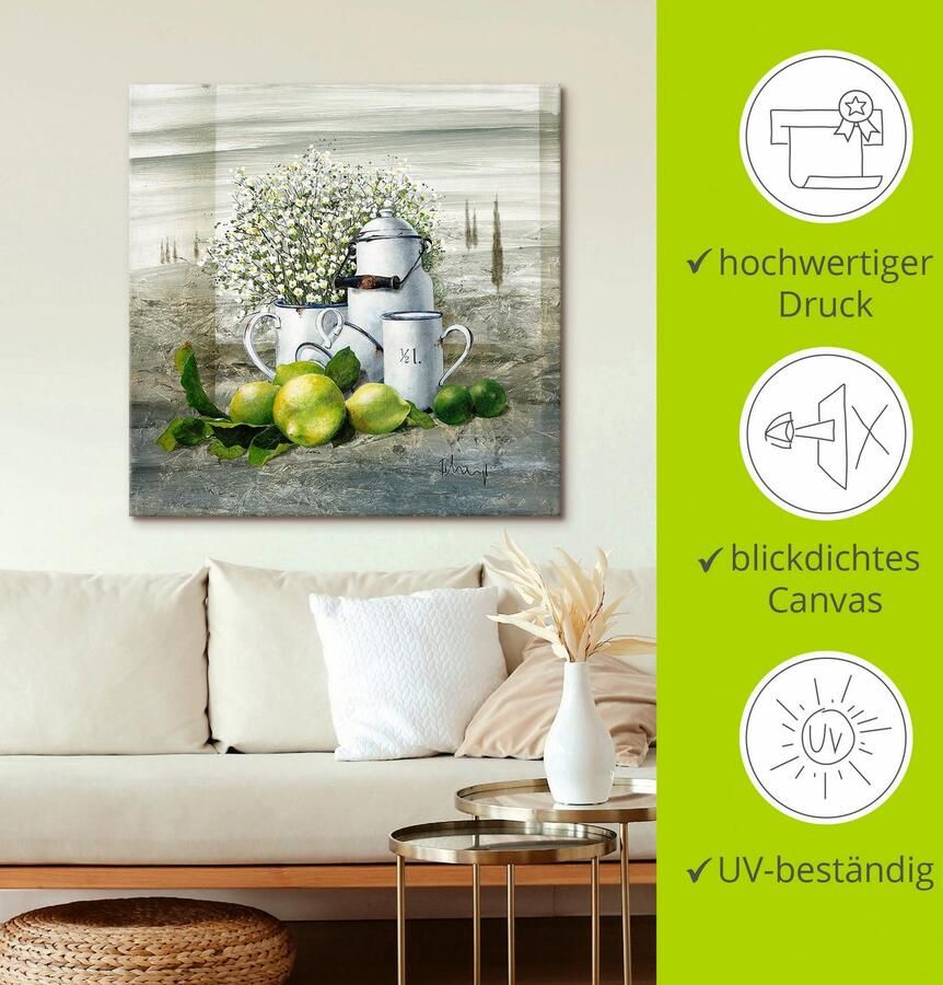 Artland Artprint Stilleven met melkkannetje als artprint op linnen poster muursticker in verschillende maten - Foto 4