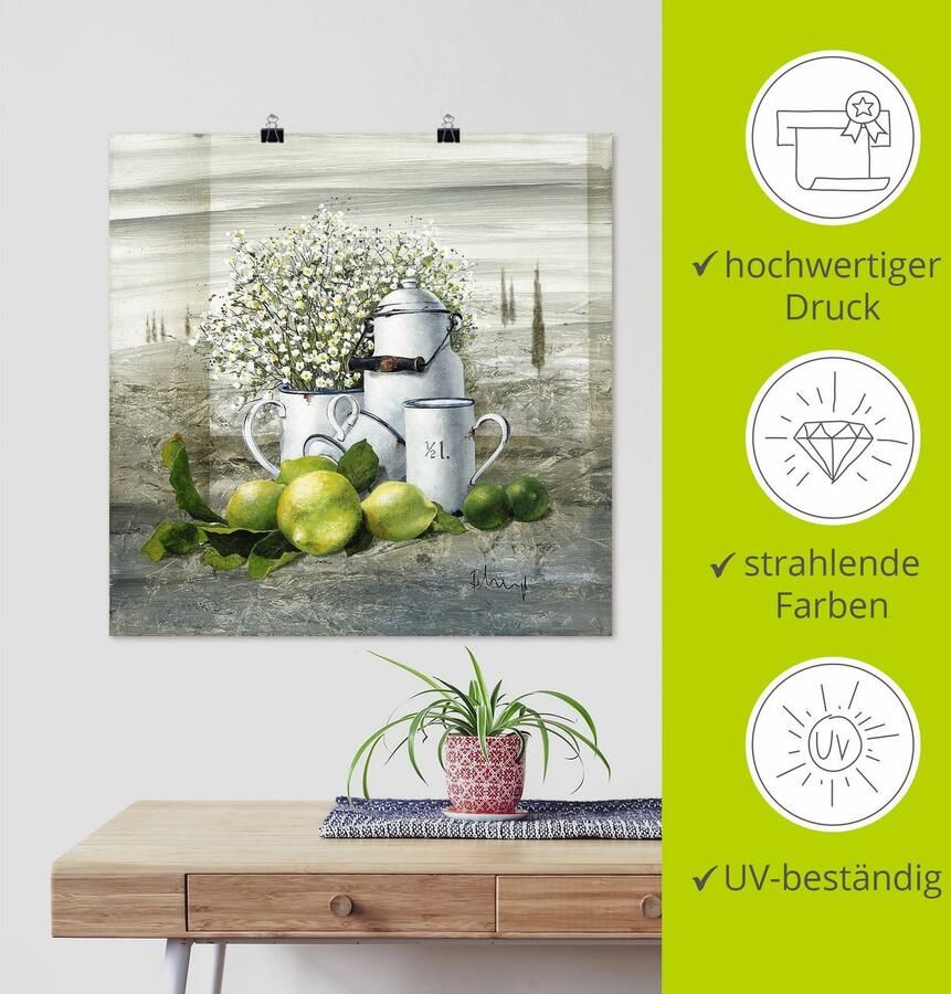 Artland Artprint Stilleven met melkkannetje als artprint op linnen poster muursticker in verschillende maten - Foto 4