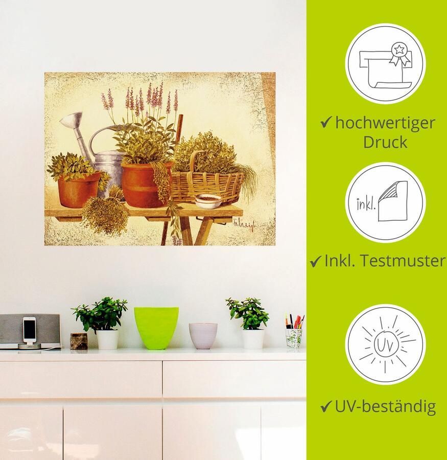 Artland Artprint Stilleven met peren als artprint op linnen muursticker in verschillende maten - Foto 2