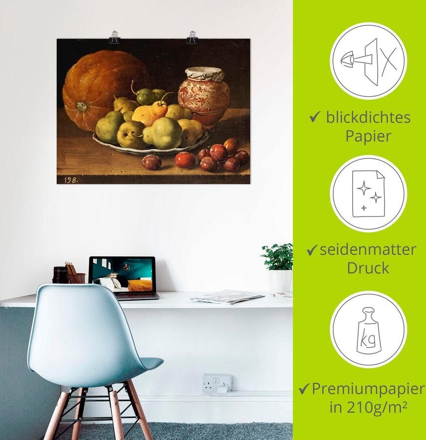 Artland Artprint Stilleven met peren en pruimen. als artprint op linnen muursticker of poster in verschillende maten - Foto 2