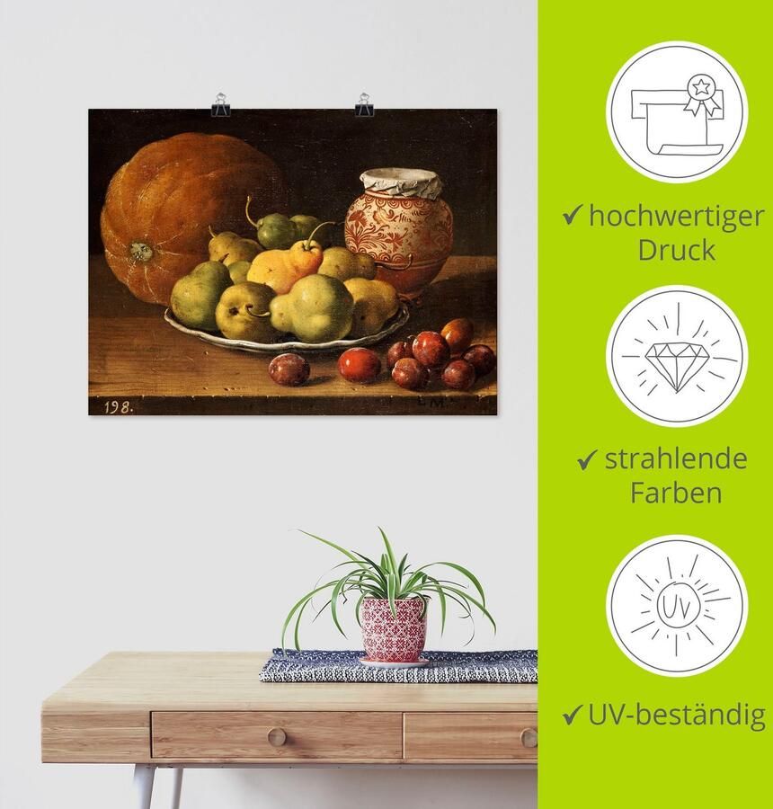 Artland Artprint Stilleven met peren en pruimen. als artprint op linnen muursticker of poster in verschillende maten - Foto 3