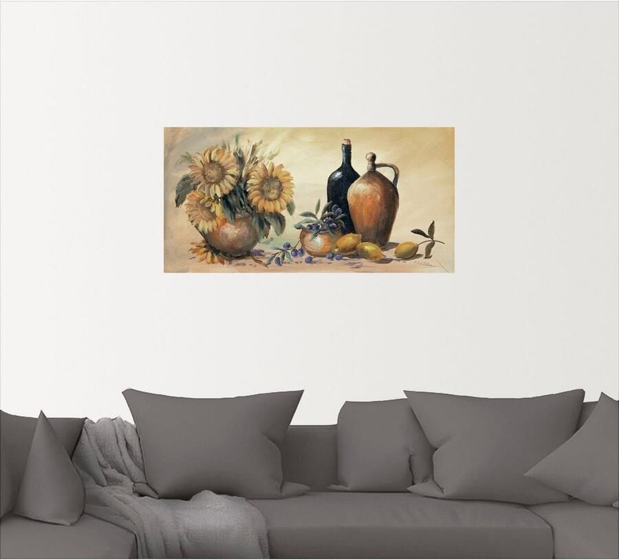 Artland Artprint Stilleven met zonnebloemen als artprint op linnen poster muursticker in verschillende maten - Foto 5