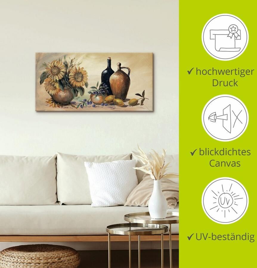 Artland Artprint Stilleven met zonnebloemen als artprint op linnen poster muursticker in verschillende maten - Foto 3