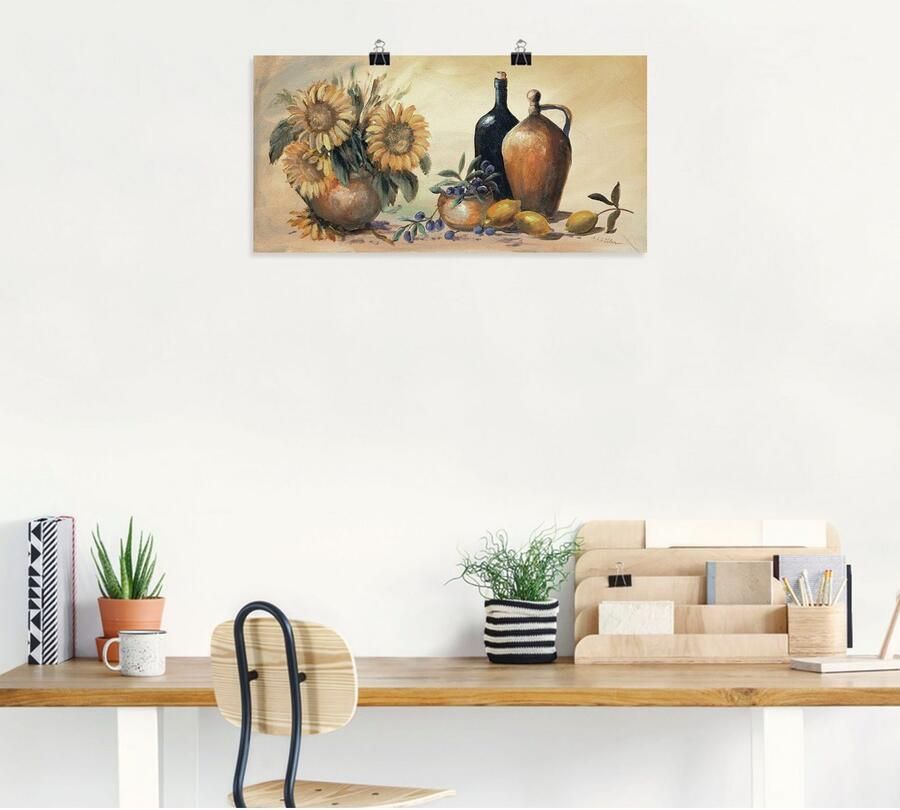 Artland Artprint Stilleven met zonnebloemen als artprint op linnen poster muursticker in verschillende maten - Foto 4