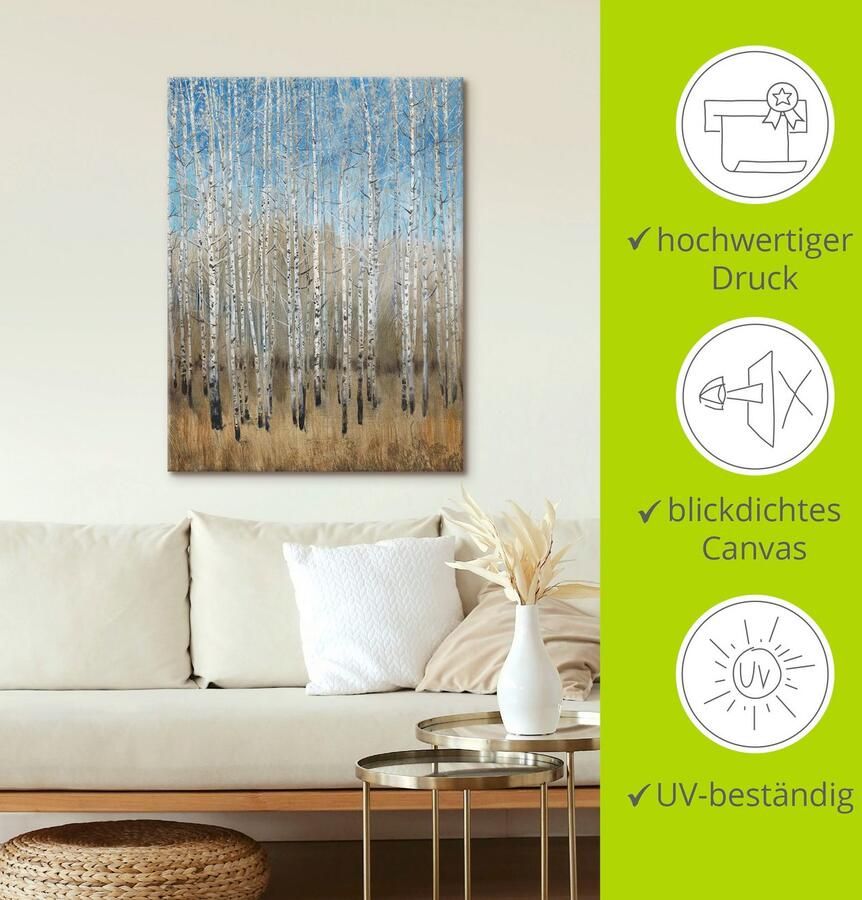 Artland Artprint Stoffige blauwe berken II als artprint op linnen poster in verschillende formaten maten - Foto 2