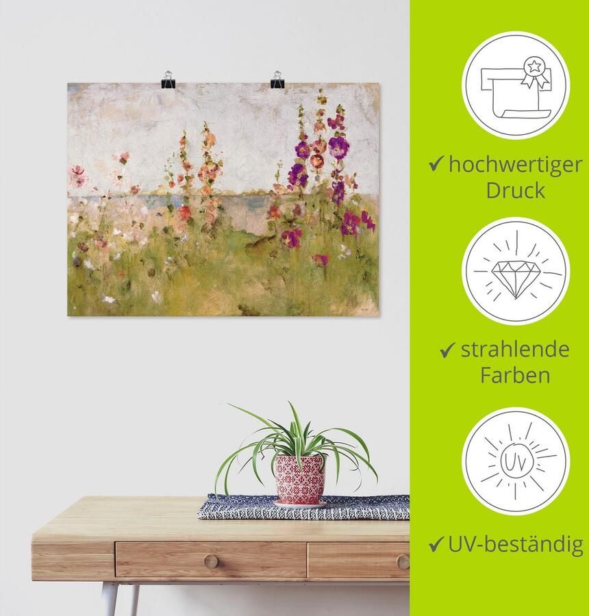 Artland Artprint Stokrozen aan de zee als artprint op linnen poster muursticker in verschillende maten - Foto 4