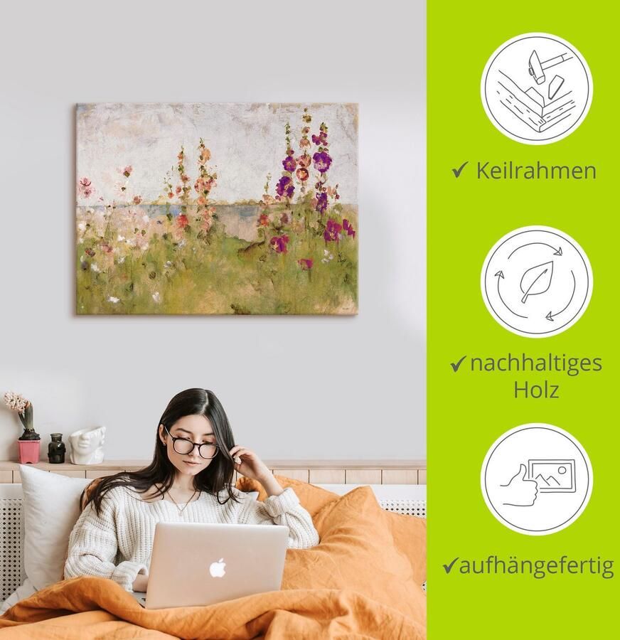 Artland Artprint Stokrozen aan de zee als artprint op linnen poster muursticker in verschillende maten