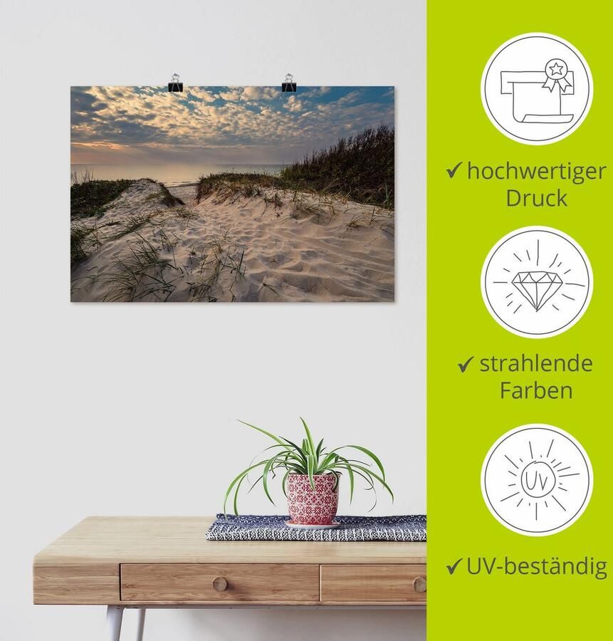 Artland Artprint Strand aan kust van de Oostzee Graal Müritz als poster muursticker in verschillende maten - Foto 3