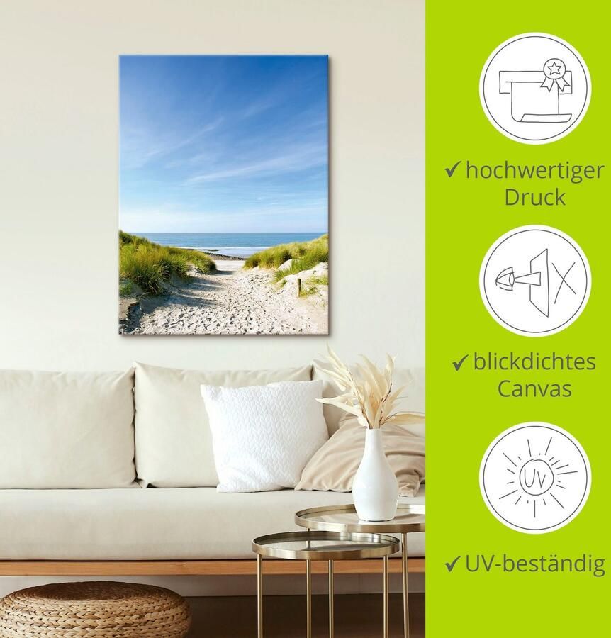Artland Artprint Strand met duinen en weg naar het water als artprint van aluminium artprint voor buiten artprint op linnen poster muursticker - Foto 3