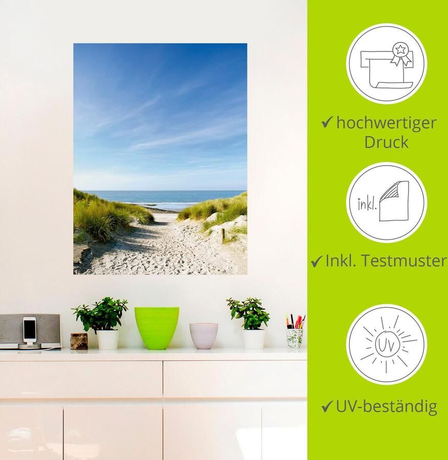 Artland Artprint Strand met duinen en weg naar het water als artprint van aluminium artprint voor buiten artprint op linnen poster muursticker - Foto 2