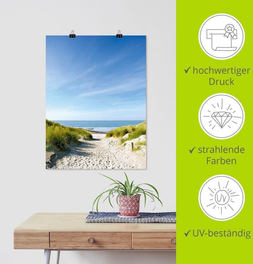 Artland Artprint Strand met duinen en weg naar het water als artprint van aluminium artprint voor buiten artprint op linnen poster muursticker - Foto 4