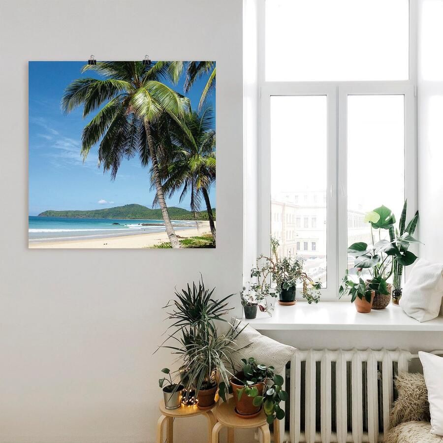 Artland Artprint Strand met palmen als artprint van aluminium artprint voor buiten artprint op linnen poster muursticker - Foto 3