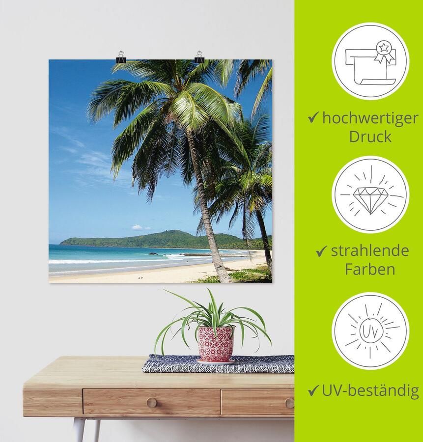 Artland Artprint Strand met palmen als artprint van aluminium artprint voor buiten artprint op linnen poster muursticker - Foto 5