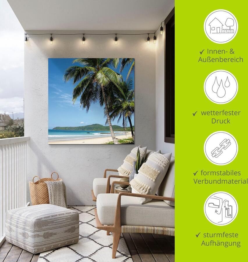 Artland Artprint Strand met palmen als artprint van aluminium artprint voor buiten artprint op linnen poster muursticker - Foto 5