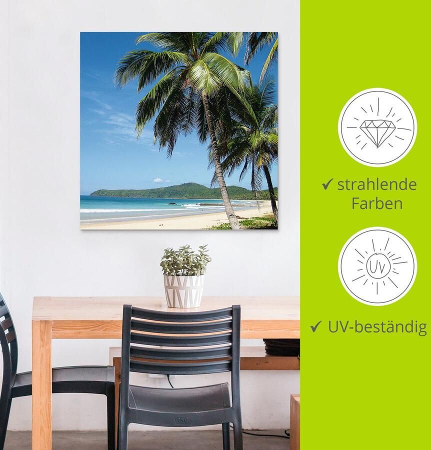 Artland Artprint Strand met palmen als artprint van aluminium artprint voor buiten artprint op linnen poster muursticker - Foto 3