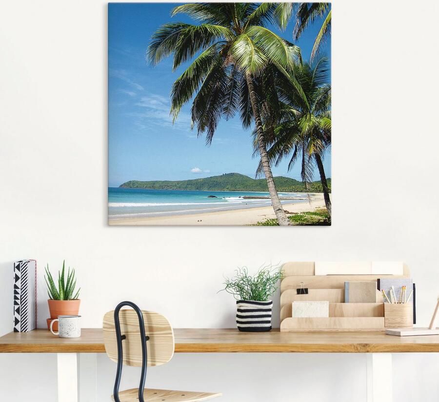 Artland Artprint Strand met palmen als artprint van aluminium artprint voor buiten artprint op linnen poster muursticker - Foto 5