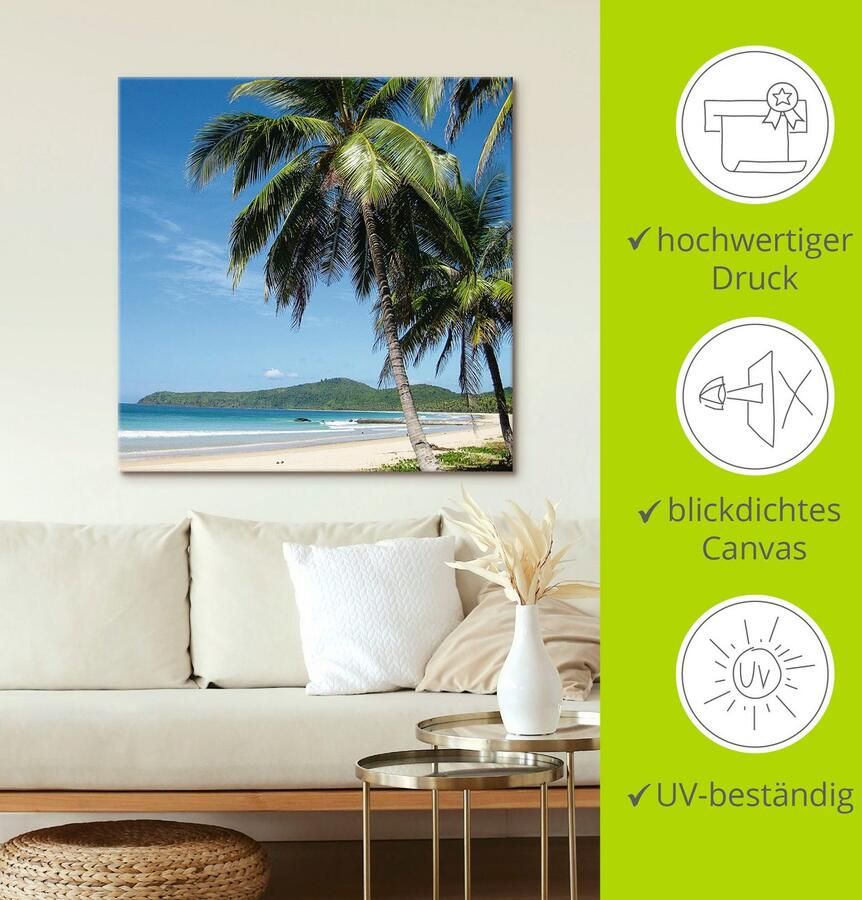 Artland Artprint Strand met palmen als artprint van aluminium artprint voor buiten artprint op linnen poster muursticker - Foto 4
