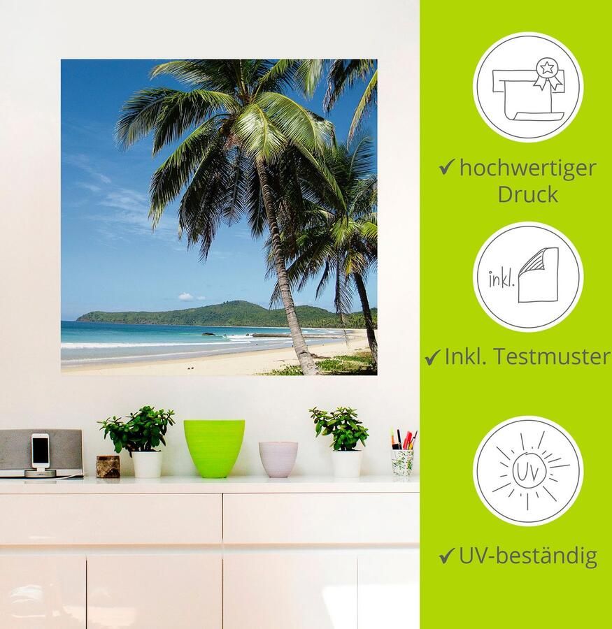 Artland Artprint Strand met palmen als artprint van aluminium artprint voor buiten artprint op linnen poster muursticker - Foto 4