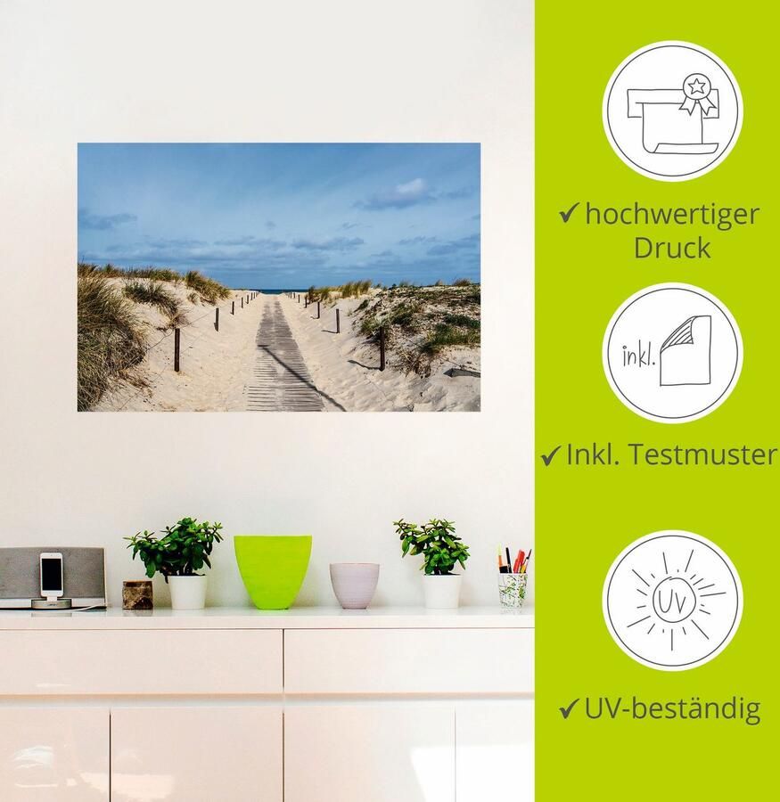 Artland Artprint Strandpad aan de kust van de Oostzee als artprint van aluminium artprint voor buiten artprint op linnen poster muursticker - Foto 3