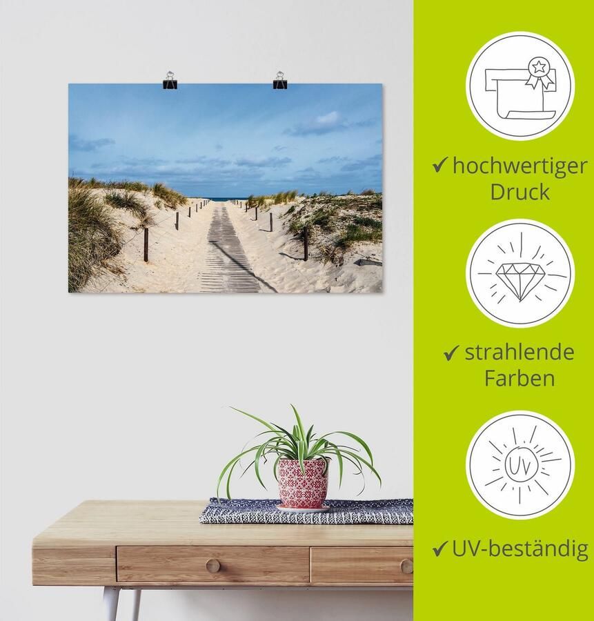Artland Artprint Strandpad aan de kust van de Oostzee als artprint van aluminium artprint voor buiten artprint op linnen poster muursticker - Foto 3